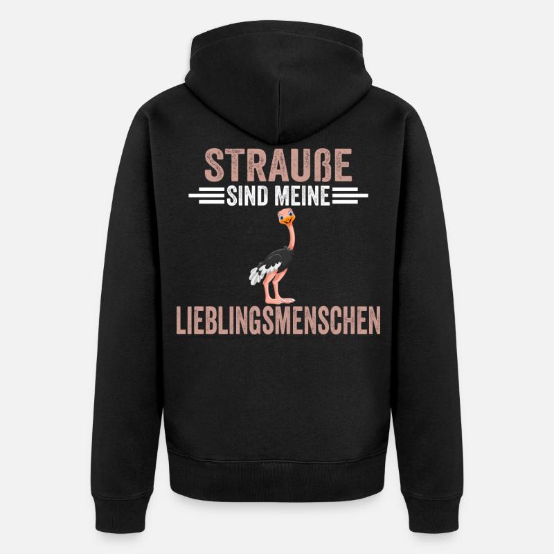 Strauß - Unisex Premium Bio Zip Hoodie - Schwarz