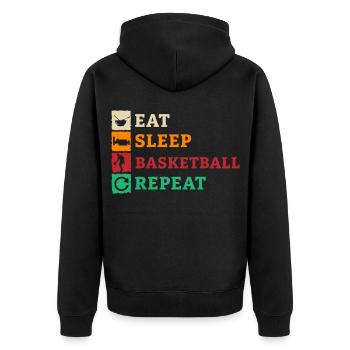 Basketballer Basketball Basketballmanschaft - Unisex Premium Bio Zip Hoodie - Schwarz - Hinten - Nico (187cm)
