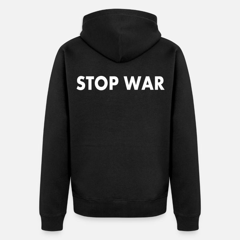 Stop war - Unisex Premium Bio Zip Hoodie - Schwarz