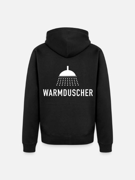 Warmduscher - Unisex Premium Bio Zip Hoodie - Schwarz
