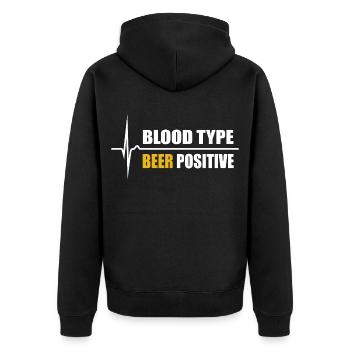 Blood Type Beer positive - your pulse rises - Unisex Premium Organic Zip Hoodie - black - Back - Nico (187cm)