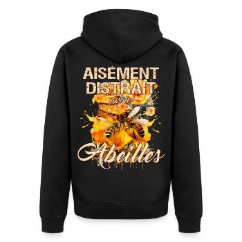 Apiculteur humoristique abeilles apiculture - Veste à capuche bio Premium Unisexe - noir - Dos - Nico (187cm)