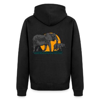 Elephant Africa Animal Motif - Veste à capuche bio Premium Unisexe - noir - Dos - Nico (187cm)