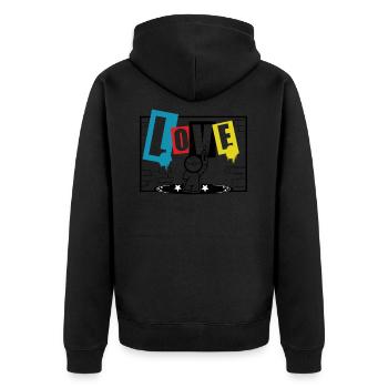 Love Stem Graffiti spray sweet - Unisex Premium Organic Zip Hoodie - black - Back - Nico (187cm)
