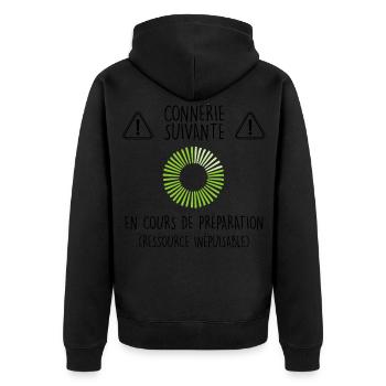 Connerie suivante téléchargement - Veste à capuche bio Premium Unisexe - noir - Dos - Nico (187cm)