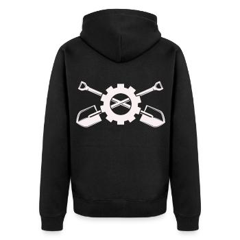 Shovel - Spade - Construction site - Unisex Premium Organic Zip Hoodie - black - Back - Nico (187cm)