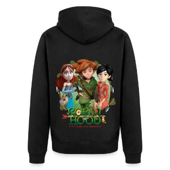 Robin Hood Marian Und Scarlett Gruppenbild - Unisex Premium Bio Zip Hoodie - Schwarz - Hinten - Nico (187cm)