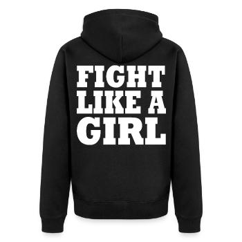 Fight like a girl - Veste à capuche bio Premium Unisexe - noir - Dos - Nico (187cm)