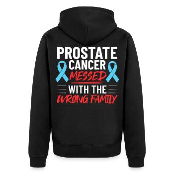 Prostatakrebs Prostata Krebs Chemo - Unisex Premium Bio Zip Hoodie - Schwarz - Hinten - Nico (187cm)