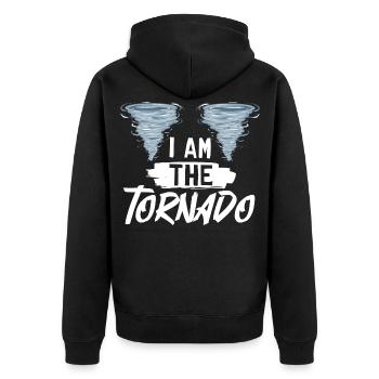 Tornado Wirbelsturm Meteorologe Hurrikan - Unisex Premium Bio Zip Hoodie - Schwarz - Hinten - Nico (187cm)