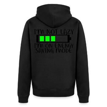 Je ne suis pas paresseux, je suis en mode d’économie d’énergie 2 - Veste à capuche bio Premium Unisexe - noir - Dos - Nico (187cm)