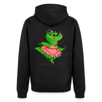 Monster Ballerina | Monster Ballet Dancer - Unisex Premium Organic Zip Hoodie - black - Back - Nico (187cm)