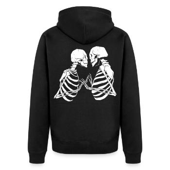 Skeleton Love Valentine’s Day Relationship Forever Death - Veste à capuche bio Premium Unisexe - noir - Dos - Nico (187cm)