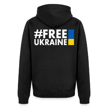 Free ukraine - Veste à capuche bio Premium Unisexe - noir - Dos - Nico (187cm)