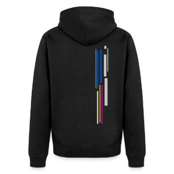Style stripes - vertical lines - Unisex Premium Organic Zip Hoodie - black - Back - Nico (187cm)