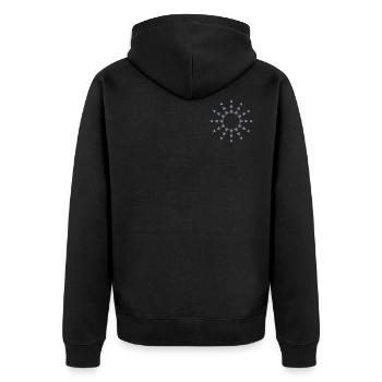 Mandala - Unisex Premium Bio Zip Hoodie - Schwarz - Hinten - Nico (187cm)