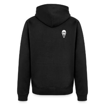 Scream LIB BILD - Unisex Premium Bio Zip Hoodie - Schwarz - Hinten - Nico (187cm)