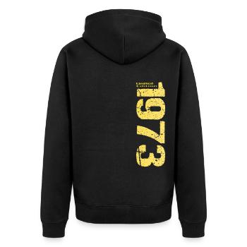 1973 Birthday Limited Edition Gold - Unisex Premium Organic Zip Hoodie - black - Back - Nico (187cm)