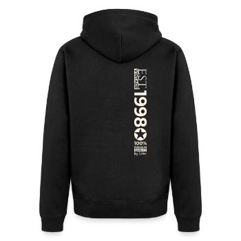 25th Birthday Man Original June Vintage 1998 - Unisex Premium Organic Zip Hoodie - black - Back - Nico (187cm)