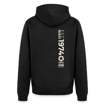 49th Birthday Man Original June Year 1974 - Unisex Premium Organic Zip Hoodie - black - Back - Nico (187cm)