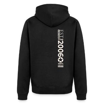 17th Birthday Man Original June Vintage 2006 - Unisex Premium Organic Zip Hoodie - black - Back - Nico (187cm)