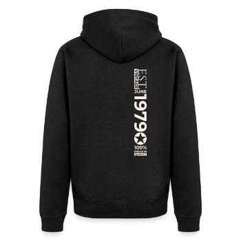 44th Birthday Man Original June Year 1979 - Unisex Premium Organic Zip Hoodie - black - Back - Nico (187cm)