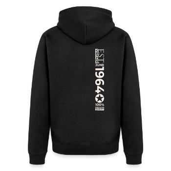 59th Birthday Man Original June Year 1964 - Unisex Premium Organic Zip Hoodie - black - Back - Nico (187cm)