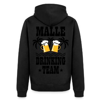 08 Malle Drinking Team Beer Mass Bier Party - Unisex Premium Bio Zip Hoodie - Schwarz - Hinten - Nico (187cm)