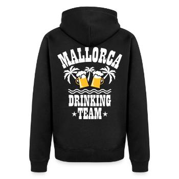 09 Mallorca Drinking Team Beer Mass Bier Party - Unisex Premium Bio Zip Hoodie - Schwarz - Hinten - Nico (187cm)