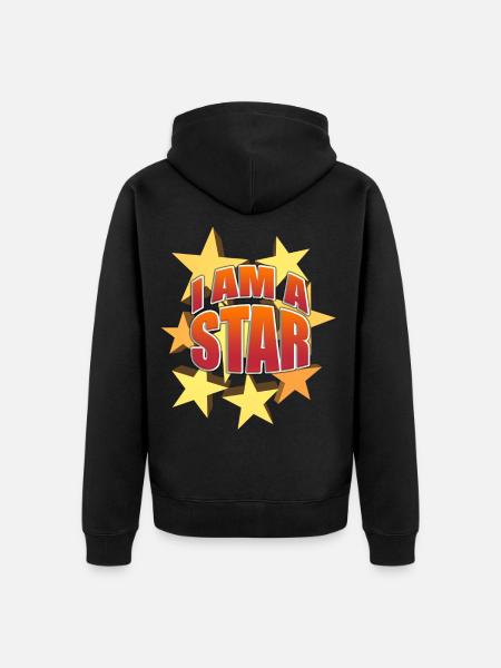 I am a star - Unisex Premium Organic Zip Hoodie - black