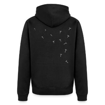 Dandelion Pusteblume Dream of flying gift - Unisex Premium Organic Zip Hoodie - black - Back - Nico (187cm)