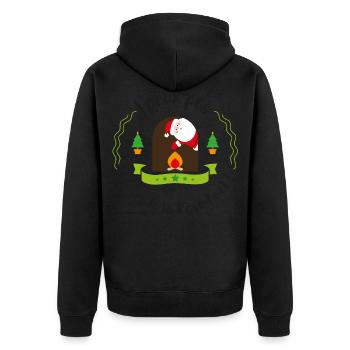 J'peux pas... j'attends le Père-Noël ! - Veste à capuche bio Premium Unisexe - noir - Dos - Nico (187cm)