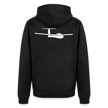 Segelflugzeug Geschenk Sport Verein Club - Unisex Premium Bio Zip Hoodie - Schwarz - Hinten - Nico (187cm)