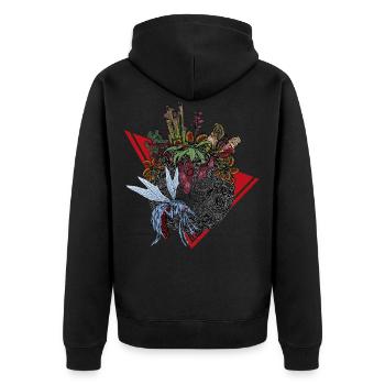 La planète des plantes carnivores en couleur - Veste à capuche bio Premium Unisexe - noir - Dos - Nico (187cm)
