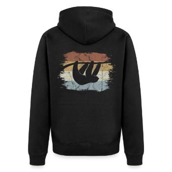 Cadeau de refroidissement paresseux de style vintage rétro - Veste à capuche bio Premium Unisexe - noir - Dos - Nico (187cm)
