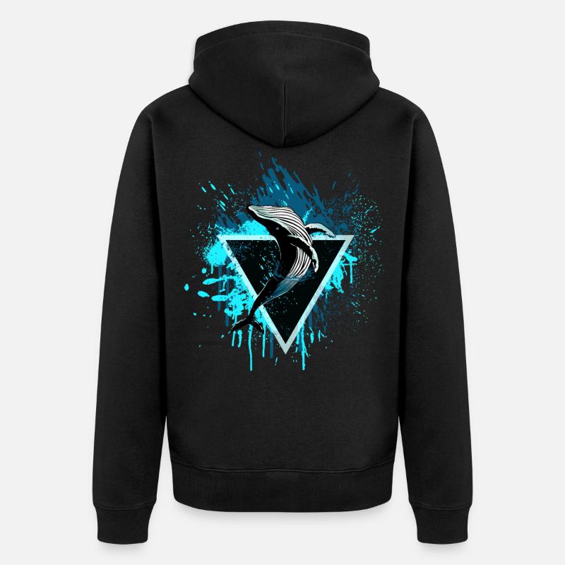 Baleine avec triangle - Veste à capuche bio Premium Unisexe - noir