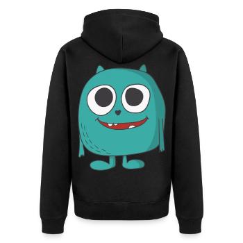süßes Monster - Unisex Premium Bio Zip Hoodie - Schwarz - Hinten - Nico (187cm)
