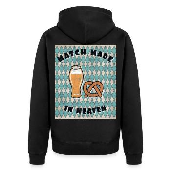 Bretzel cadeau boulangerie cadeau bretzel boulanger - Veste à capuche bio Premium Unisexe - noir - Dos - Nico (187cm)