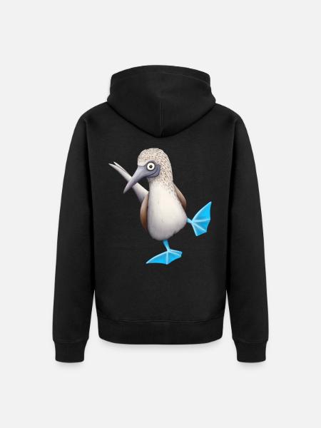 Fou à pieds bleus | Cadeau oiseau drôle - Veste à capuche bio Premium Unisexe - noir