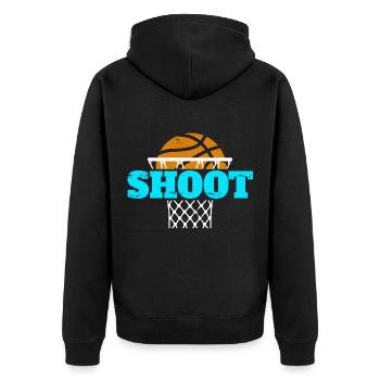 Tirez cadeau de basket pour les enfants - Veste à capuche bio Premium Unisexe - noir - Dos - Nico (187cm)