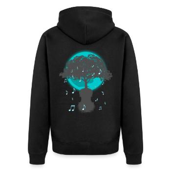 Cello String Instrument Gift - Unisex Premium Organic Zip Hoodie - black - Back - Nico (187cm)