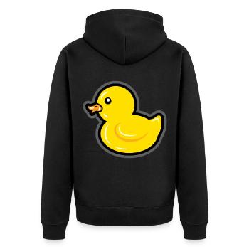 Canard de bain cadeau Quitscheente - Veste à capuche bio Premium Unisexe - noir - Dos - Nico (187cm)