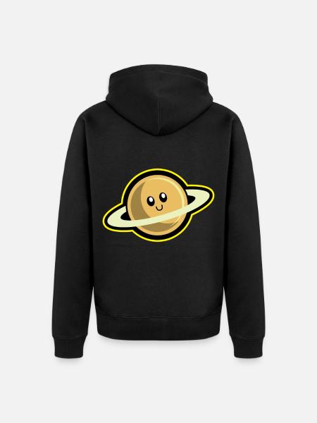 Saturn Planet Gift - Unisex Premium Organic Zip Hoodie - black