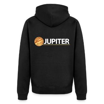 Jupiter Planet Gift Rings Red Spot - Unisex Premium Organic Zip Hoodie - black - Back - Nico (187cm)