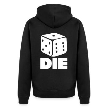 Dice Dice Gift Games - Unisex Premium Organic Zip Hoodie - black - Back - Nico (187cm)