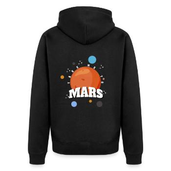 Mars planet gift red planet - Unisex Premium Organic Zip Hoodie - black - Back - Nico (187cm)