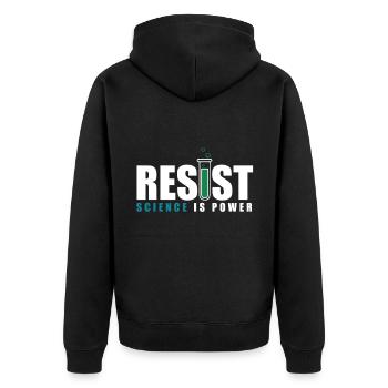 Science Gift Science - Unisex Premium Organic Zip Hoodie - black - Back - Nico (187cm)