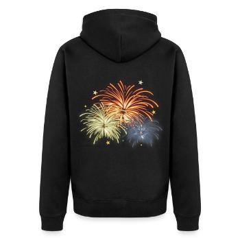 Firework New Year's Eve Gift - Unisex Premium Organic Zip Hoodie - black - Back - Nico (187cm)