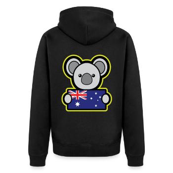 Koala Australie cadeau enfants Noël - Veste à capuche bio Premium Unisexe - noir - Dos - Nico (187cm)