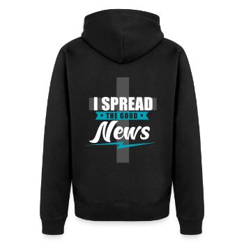 Priester Geschenk Pfarrer Kirche Glaube - Unisex Premium Bio Zip Hoodie - Schwarz - Hinten - Nico (187cm)